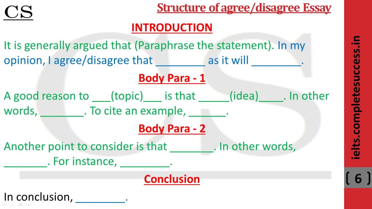 Structure Of Opinion Essay Complete Success IELTS